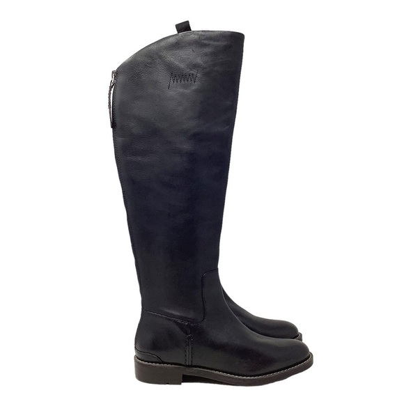 Franco Sarto Meyer Black Tall Riding Boots 7W NEW Leather